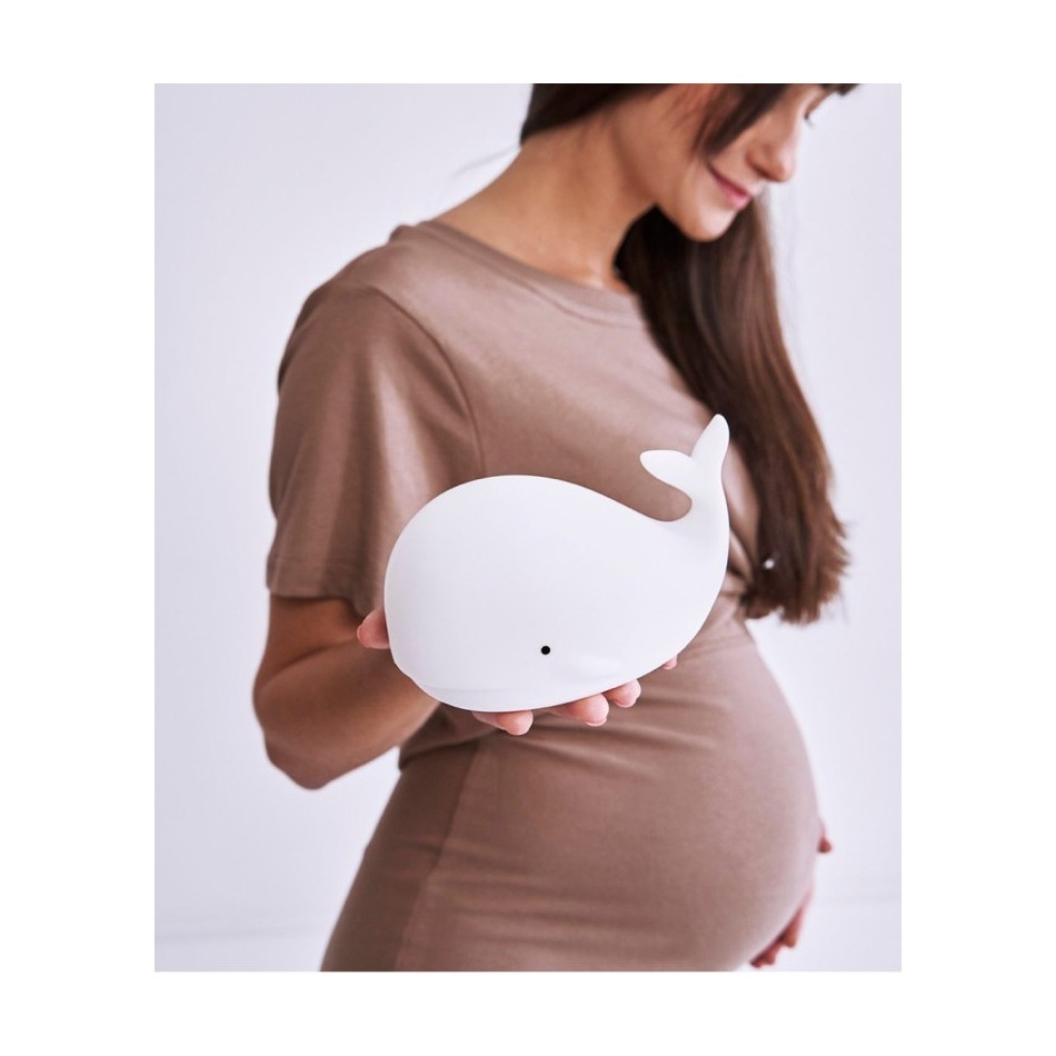 Lampka silikonowa z pilotem wieloryb biały - obrazek 4