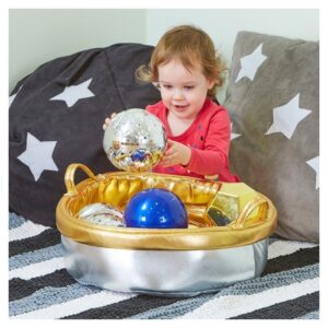 Metaliczny sensoryczny kosz skarbów