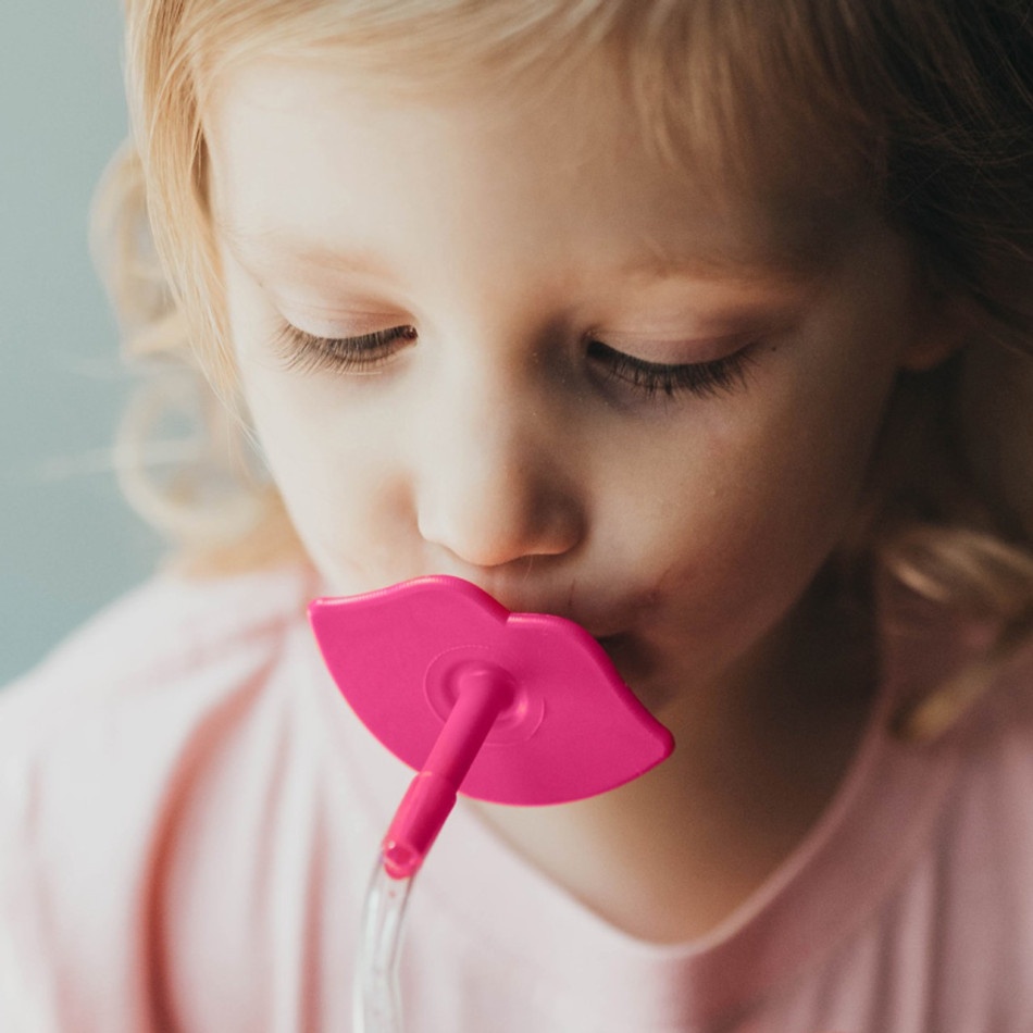 Nakładka na słomkę USTA różowa - obrazek 2