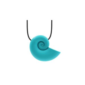 Naszyjnik/gryzak logopedyczny muszelka niebieska