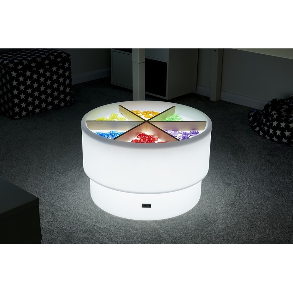 Podświetlany stół z drewnianymi elementami do sortowania - obrazek 7