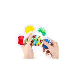 Sensoryczne sortowanie kuleczek - kwiatek