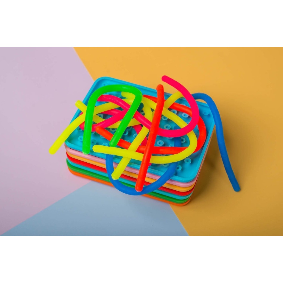 Sensoryczny prostokąt do przewlekania żółty - obrazek 2