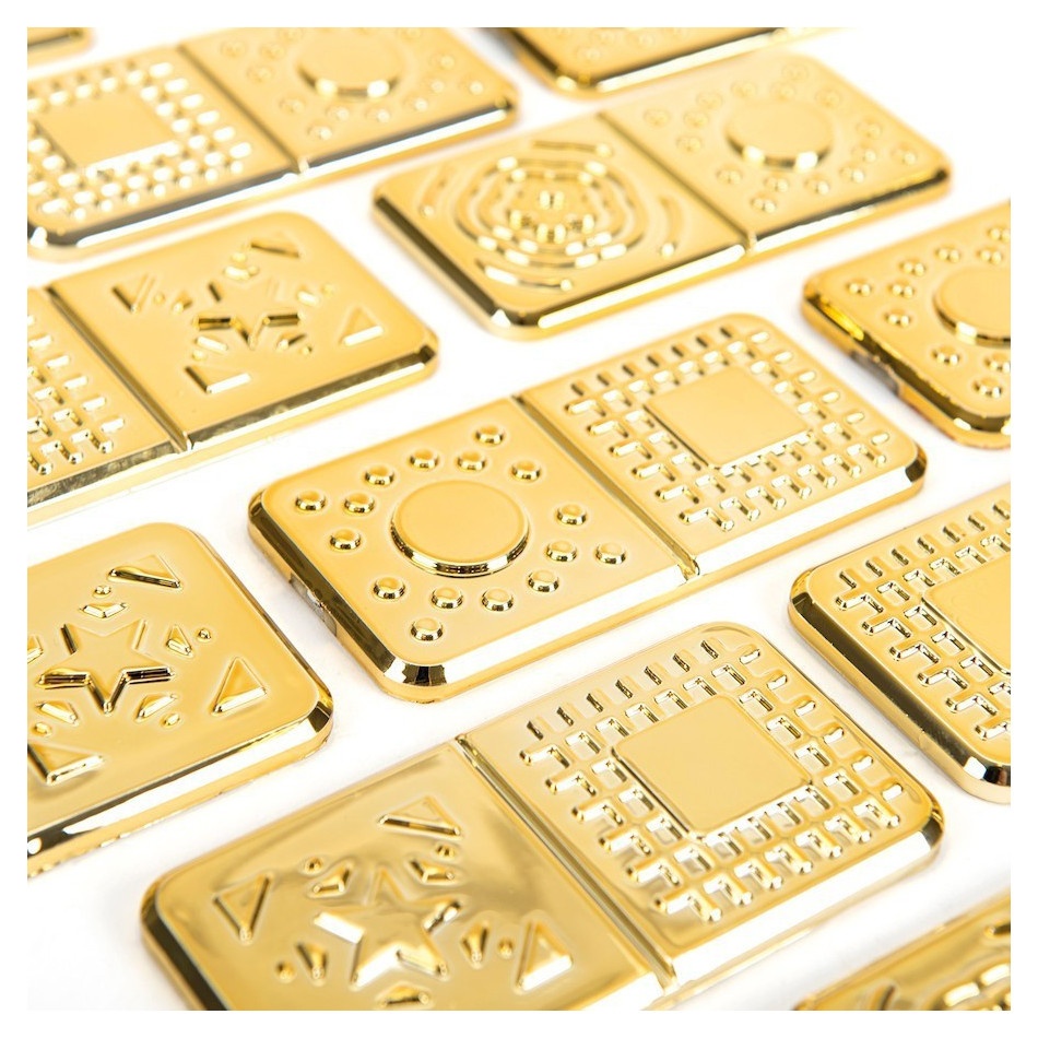 Zestaw 15 metalicznych, sensorycznych domino - obrazek 4