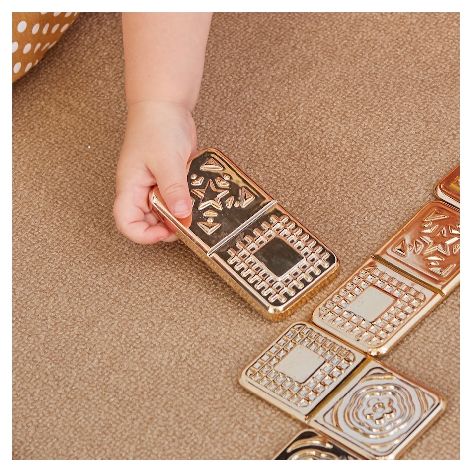 Zestaw 15 metalicznych, sensorycznych domino - obrazek 3