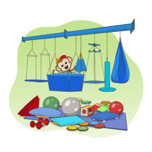 Zestaw nr VIII do Terapii Integracji Sensorycznej z podwiesiem podsufitowym