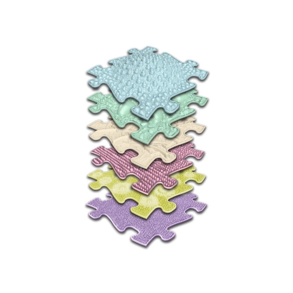 Zestaw mat sensorycznych BABY SET SOFT pastelowy - 6 elementów - obrazek 2