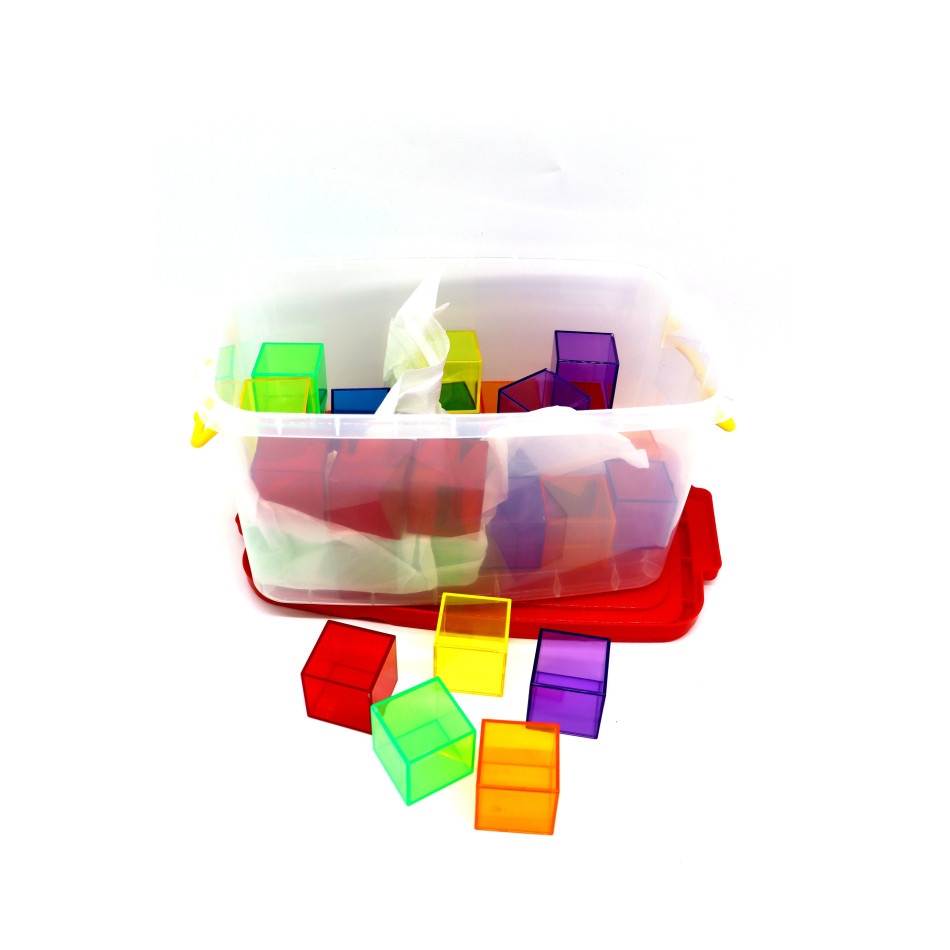 Zestaw przeźroczystych kolorowych sześcianów (30 szt.) - obrazek 2