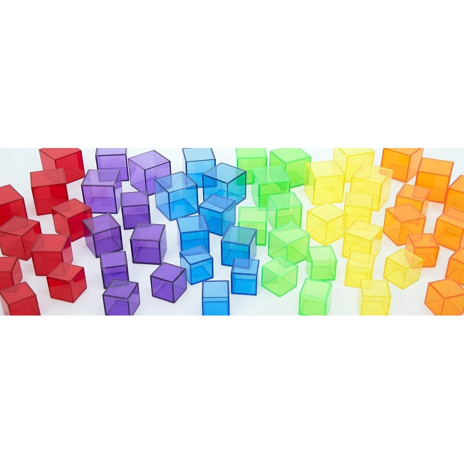 Zestaw przeźroczystych kolorowych sześcianów (30 szt.) - obrazek 4