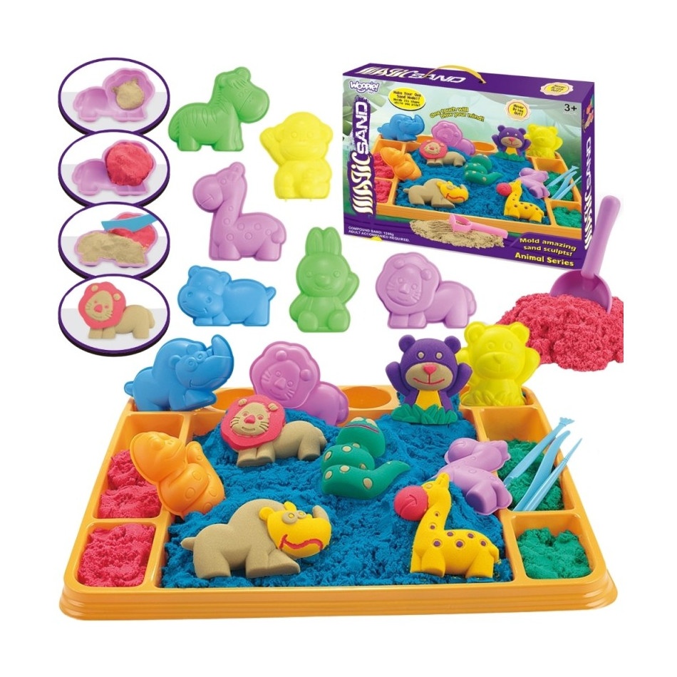 Zestaw z Piaskiem Kinetycznym ZOO 1,2 kg