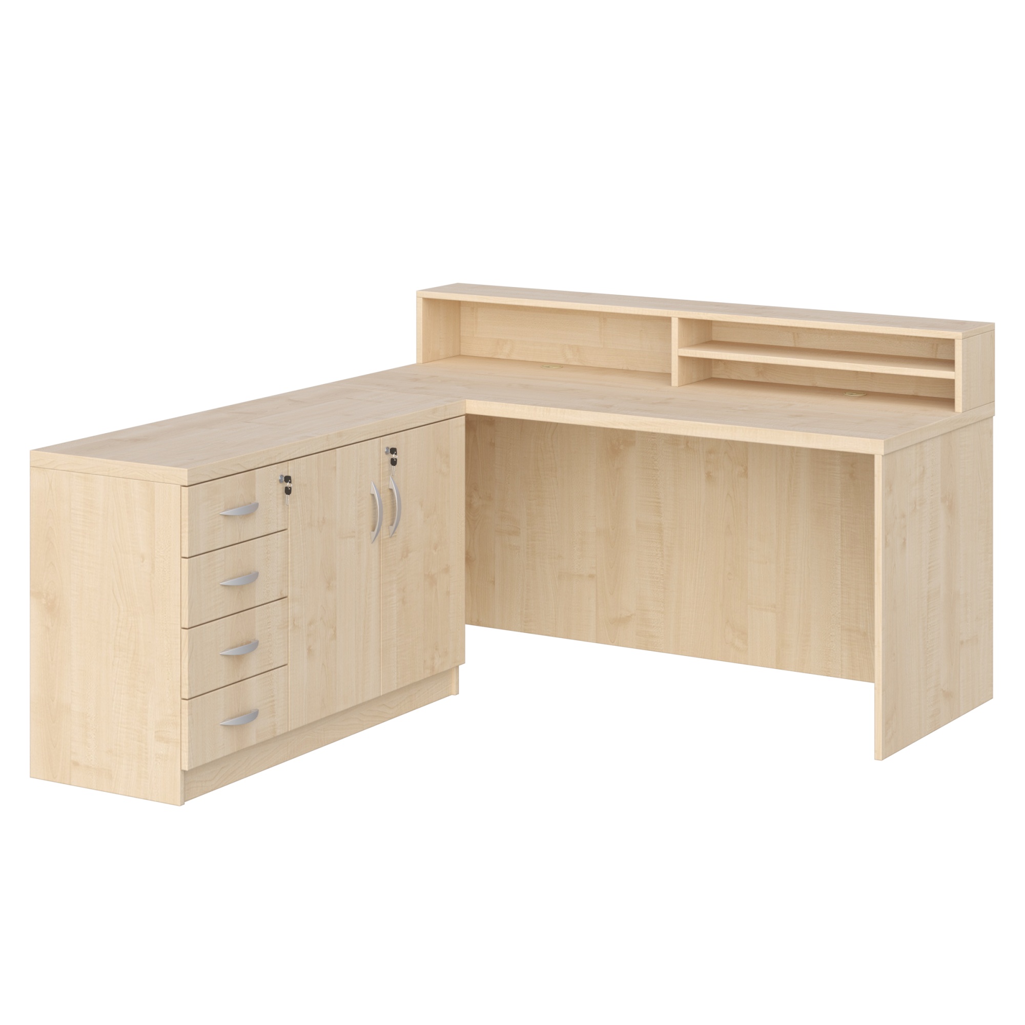 KUJAWIAK PREMIO ZESTAW 12 - Biurko z nadstawką dł. 1600 z komodą Nr 2 - obrazek 2