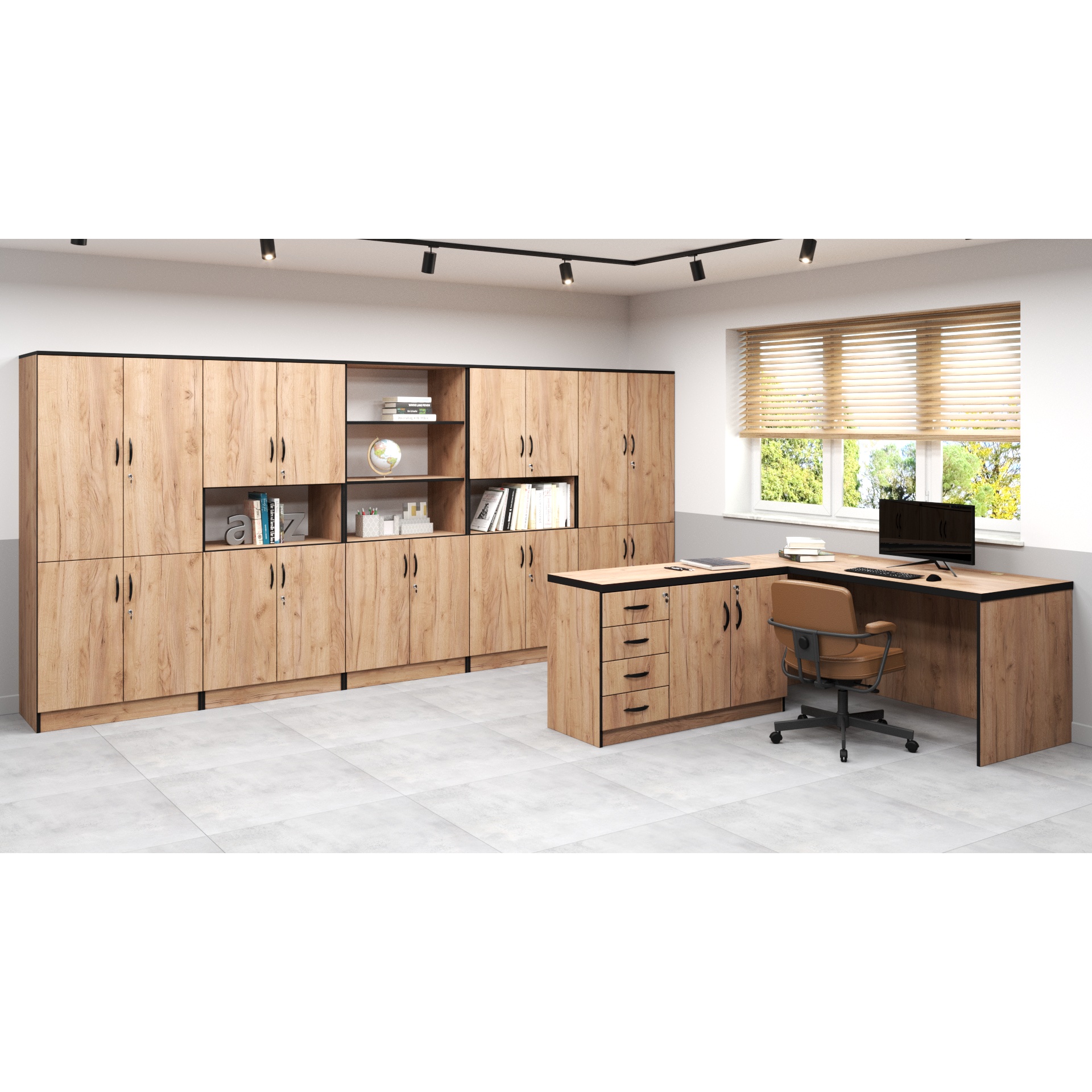 KUJAWIAK PREMIO Biurko gabinetowe typu recepcja z nadstawką dł. 1800 mm - obrazek 8