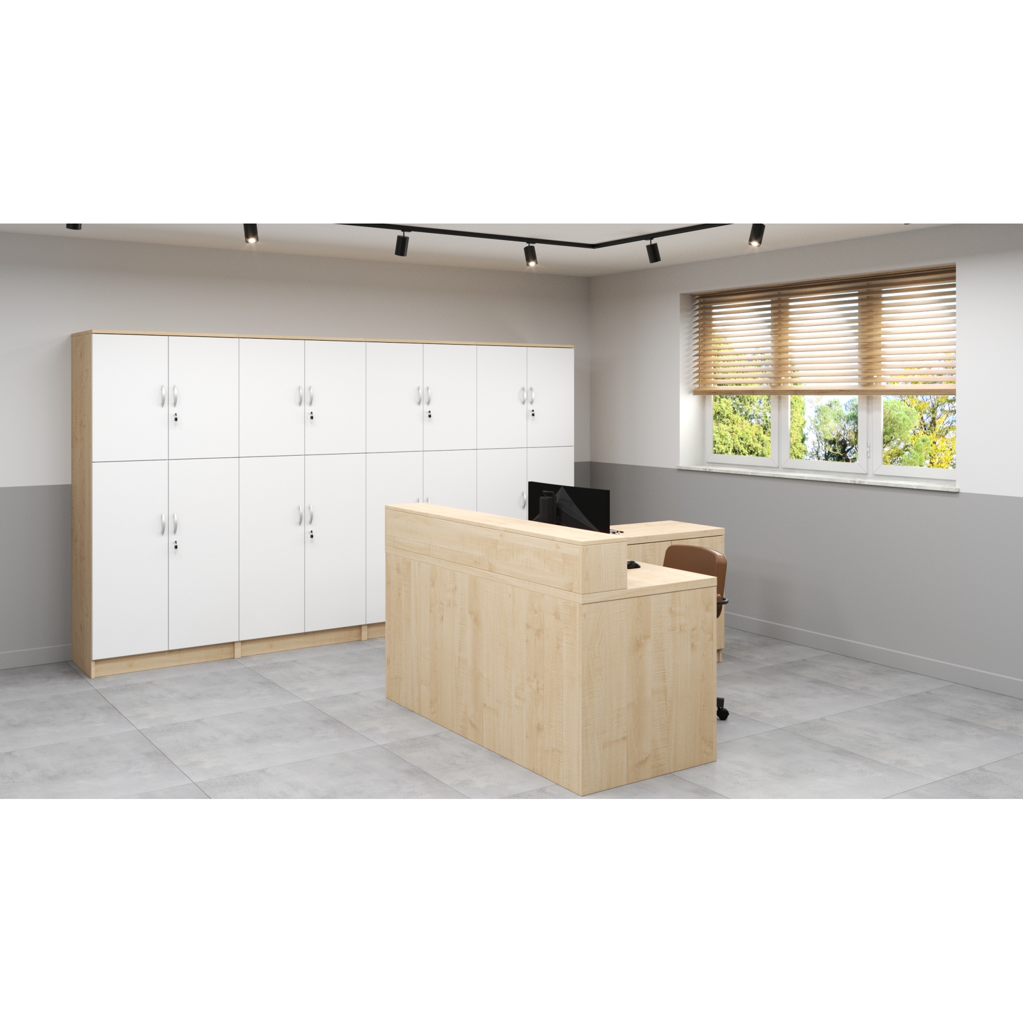 KUJAWIAK PREMIO Biurko gabinetowe typu recepcja z nadstawką dł. 1800 mm - obrazek 10