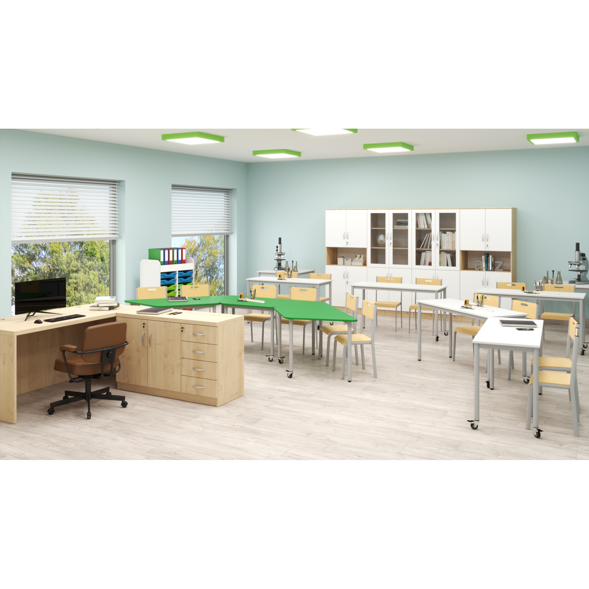 KUJAWIAK PREMIO Biurko gabinetowe typu recepcja z nadstawką dł. 1800 mm - obrazek 4