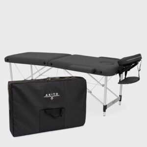 Składany aluminiowy, dwusegmentowy stół do masażu