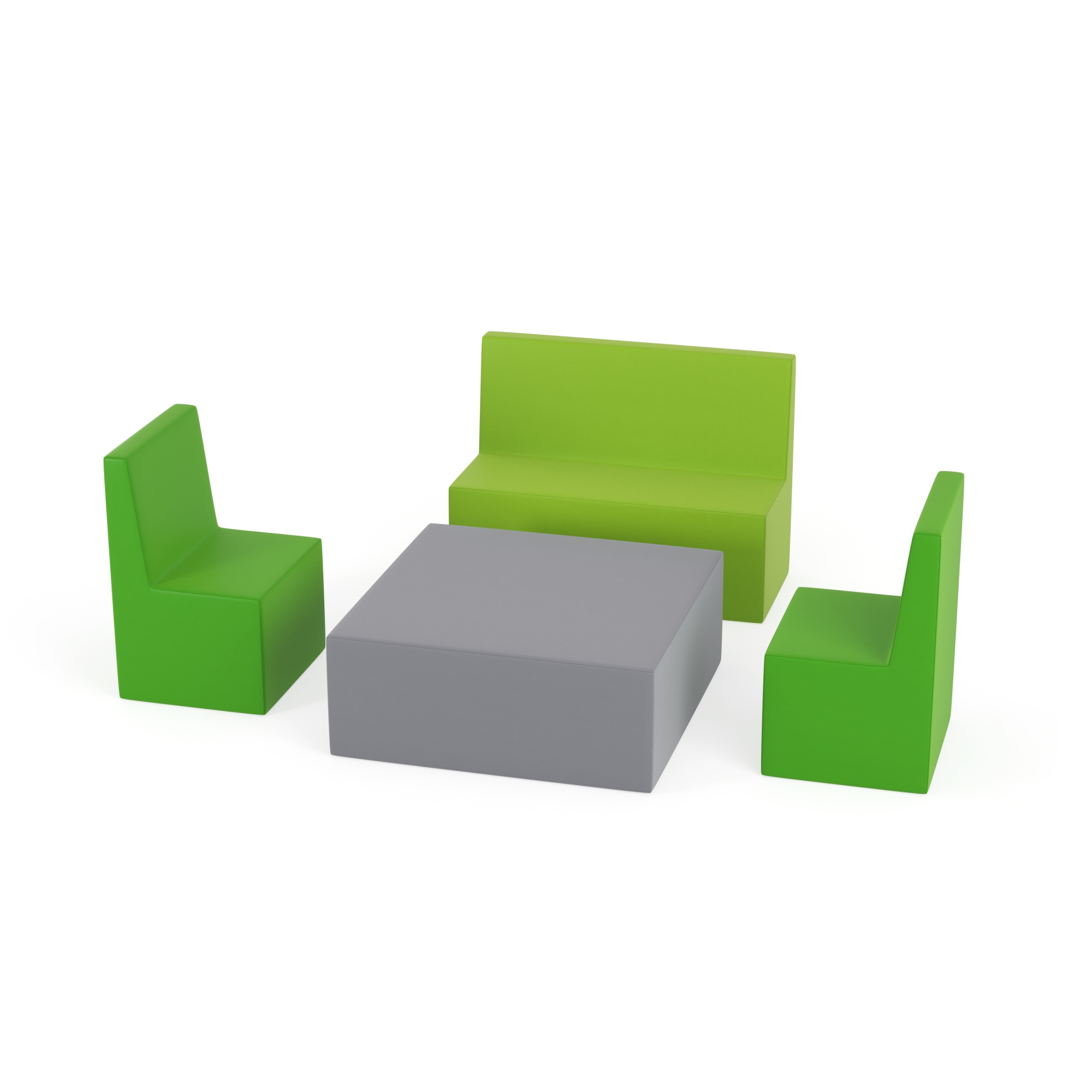 Zestaw puf Tobo Light 2 szary/zielony, rozmiar 4