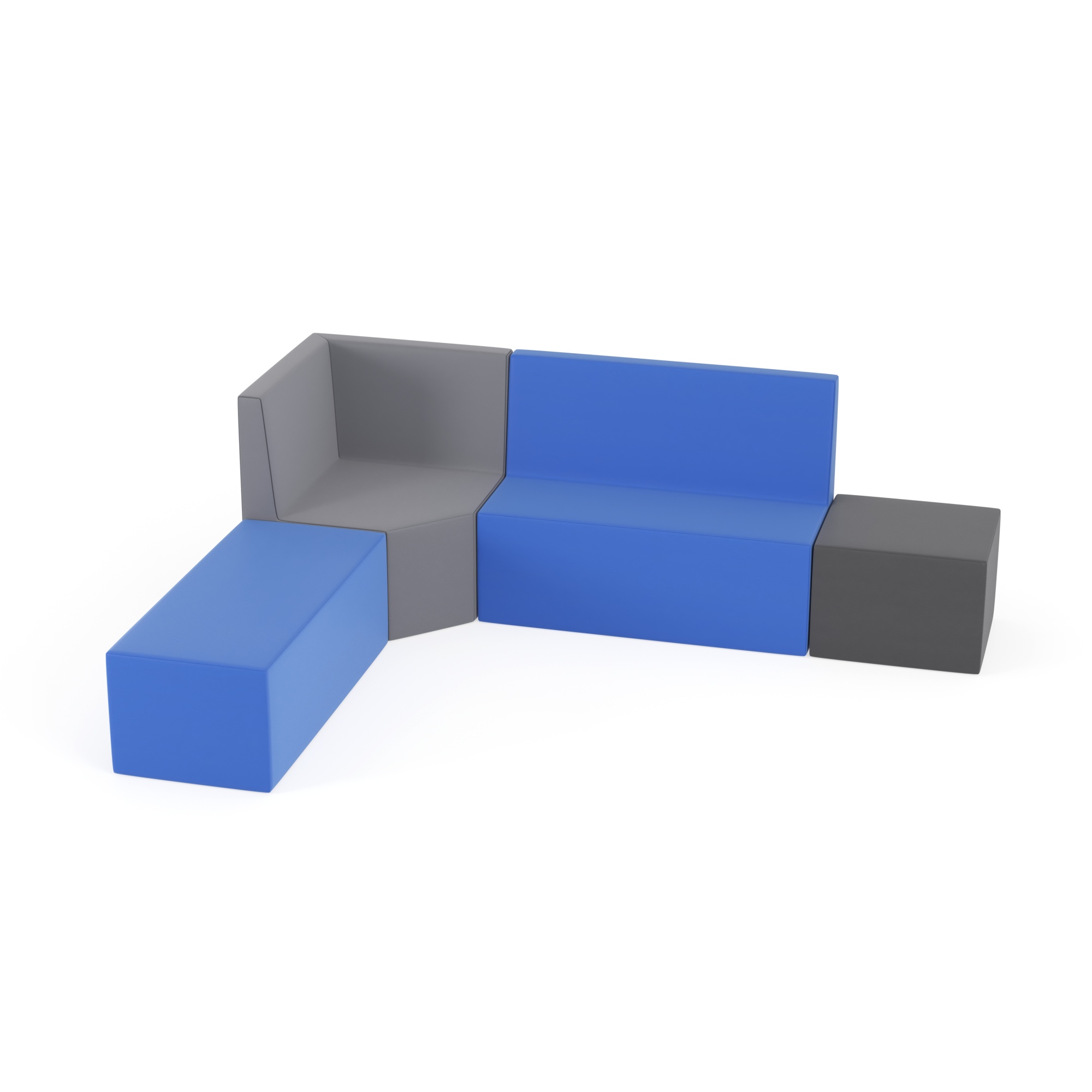 Zestaw puf Tobo Light 5 szary/niebieski, rozmiar 5