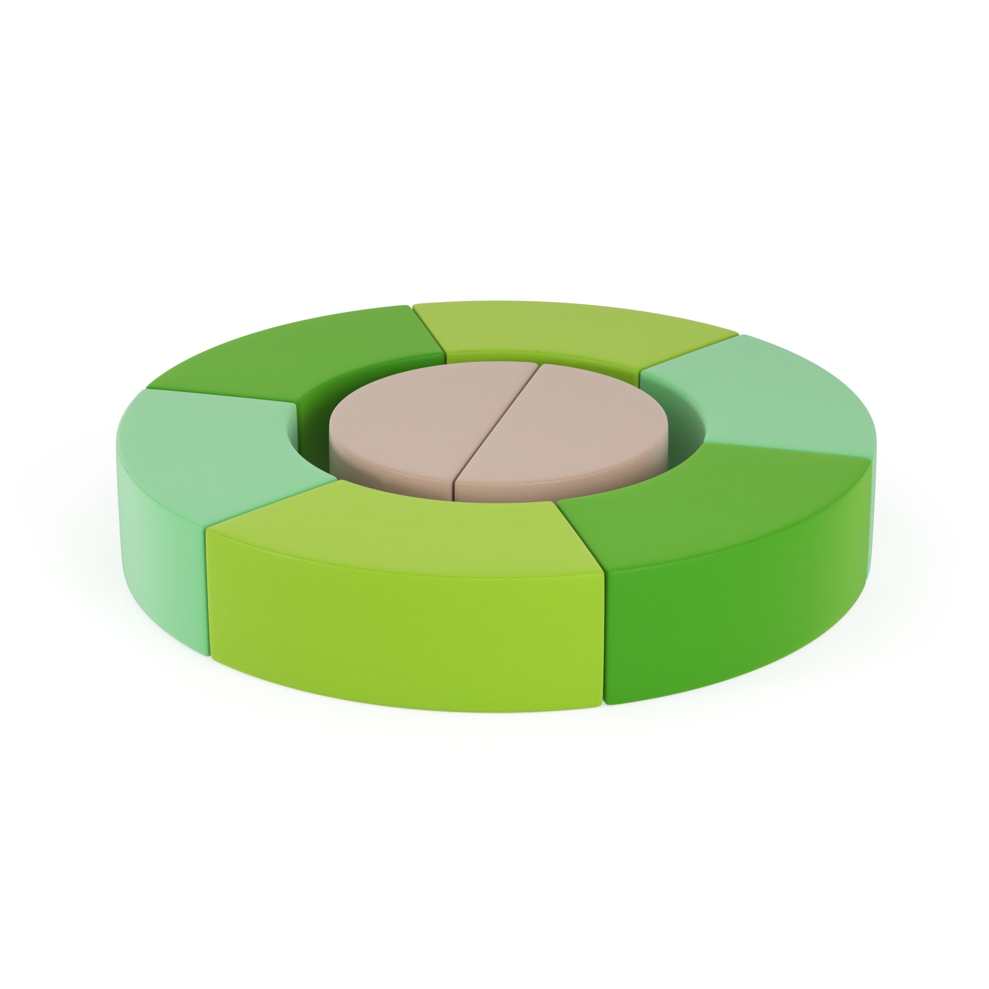 Zestaw puf Tobo Light 17 zielony, rozmiar 6