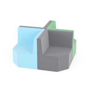 Zestaw puf Tobo Light 19 niebieski/zielony, rozmiar 4