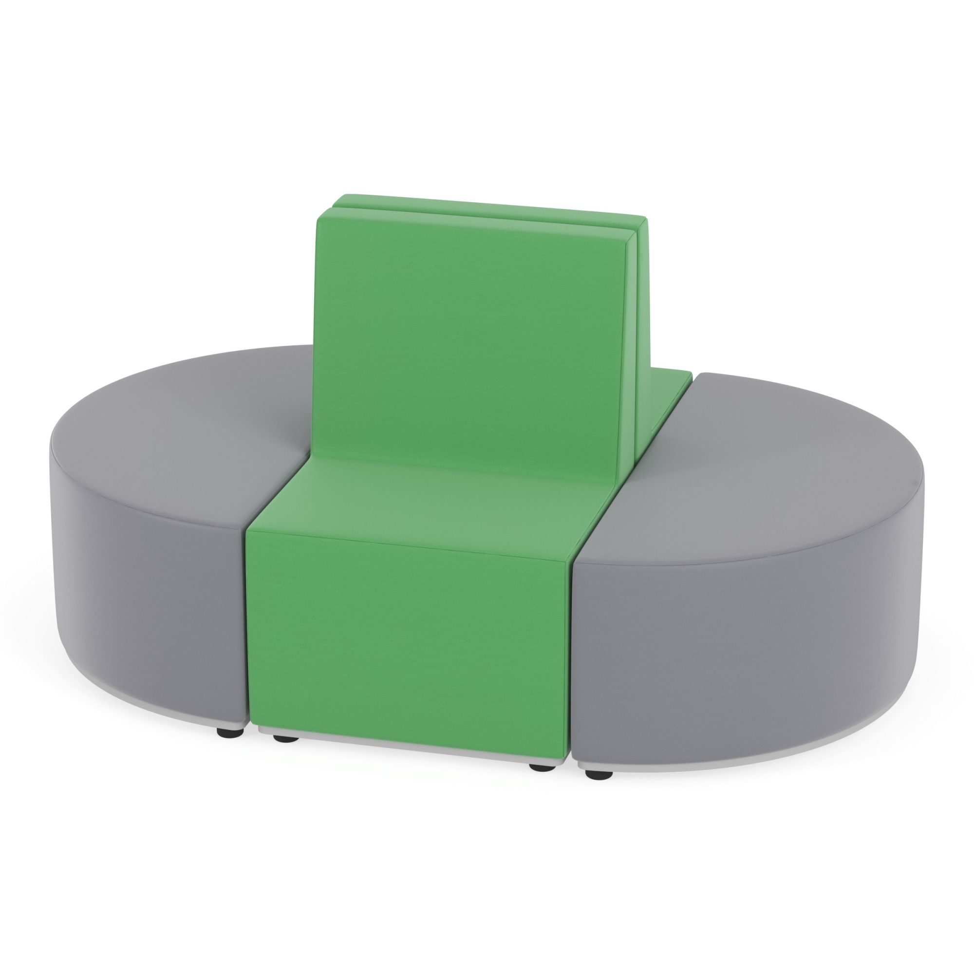 Zestaw puf Tobo 1 szary/zielony, rozmiar 2