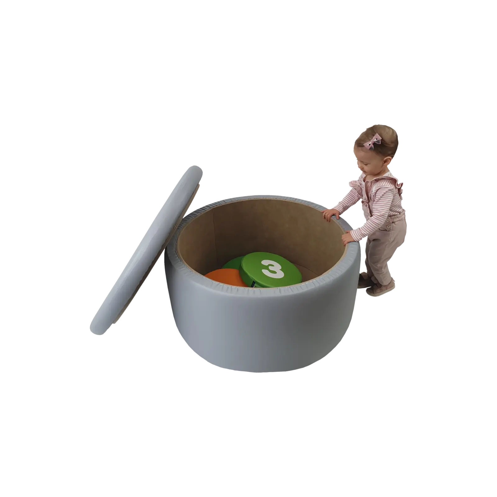 Pufa śr. 80cm otwierana mała wys.30 cm