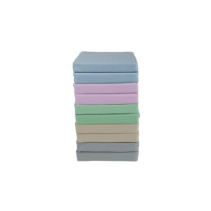 Zestaw klocków piankowych - Poduszki kwadratowe pastele 35x35x5 cm - 10 szt.